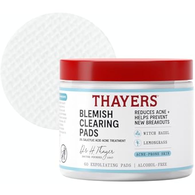 THAYERS BLEMISH CLEARING SALICYLIC ACID AND WITCH HAZEL ACNE PADS, 60 COUNT - Image 1